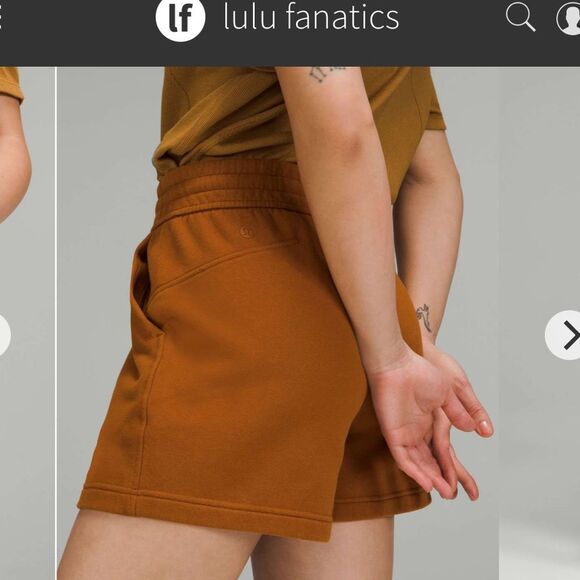 NWT Lululemon Loungeful High-Rise Short 4" Sz 8 Butternut Brown Fleece - Picture 1 of 3